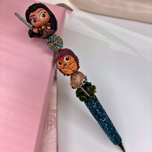 Warrior Princess & Armadillo Beaded pen