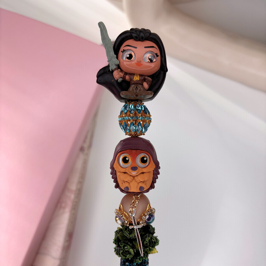 Warrior Princess & Armadillo Beaded pen